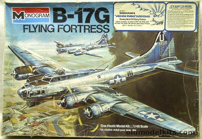 Monogram 1/48 Boeing B-17G Flying Fortress with Diorama Instructions, 5600 plastic model kit